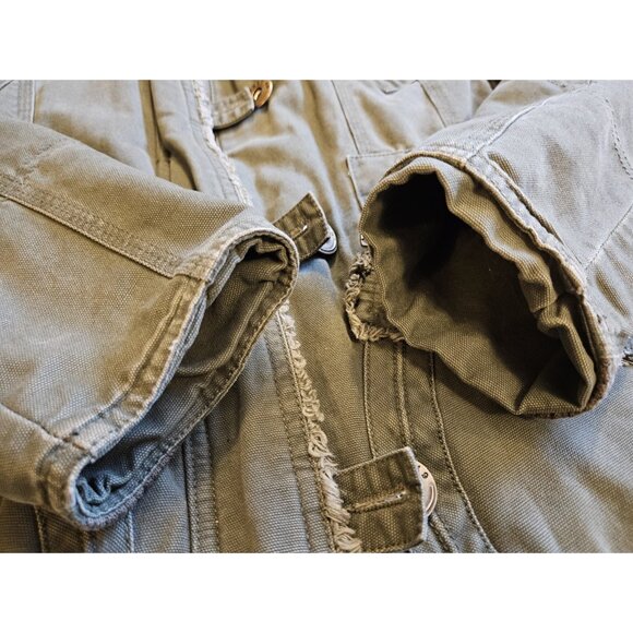 West 49 Hooded Overcoat Winter Jacket Multi Pockets Green Size Small - Picture 7 of 12